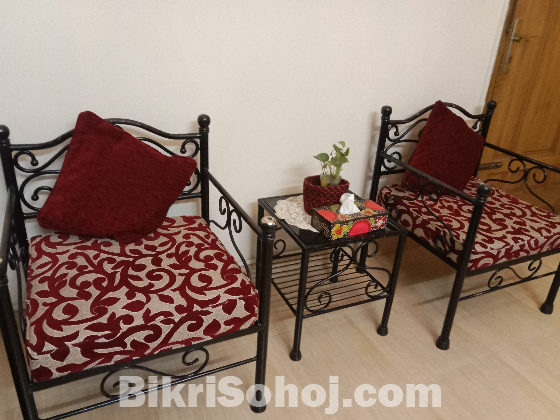 অরিজিনাল ভারী ৫ সিটের (৩+১+১)রট আয়রনের সোফা